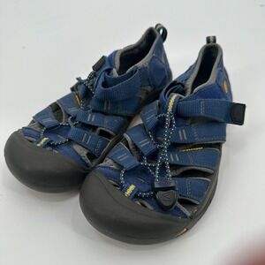 Keen Newport H2 Hiking Sandals Kid's Size 4 Blue Waterproof Bungee Cinch 1009962